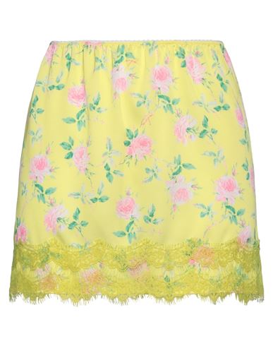 Msgm Woman Mini Skirt Yellow Size 6 Polyester