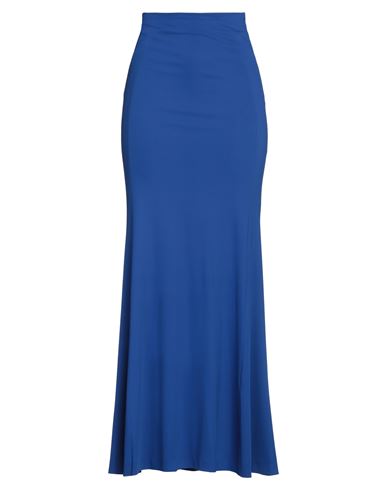 Angelo Marani Woman Maxi Skirt Bright Blue Size 8 Polyamide, Elastane