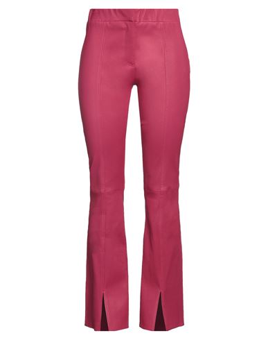 Arma Woman Pants Magenta Size 10 Lambskin In Pink