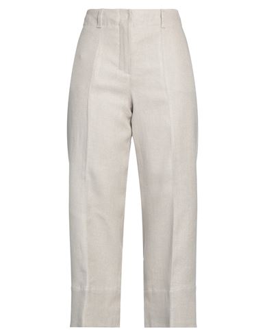's Max Mara Woman Pants Light Grey Size 10 Linen, Cotton, Elastane
