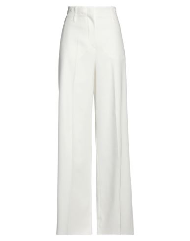 Max Mara Woman Pants Ivory Size 12 Virgin Wool, Cotton In White