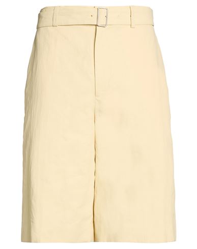 Jil Sander Man Shorts & Bermuda Shorts Pastel Yellow Size 42 Linen