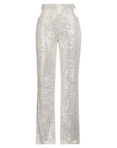 Tensione In Woman Pants Ivory Size M Polyester, Elastane In Silver