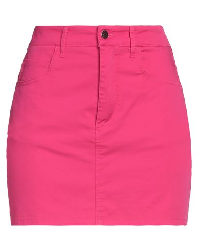 Kontatto Woman Mini Skirt Fuchsia Size Xs Cotton, Elastane In Pink