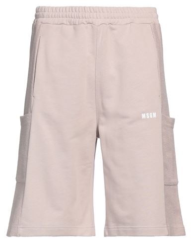 Msgm Man Shorts & Bermuda Shorts Light Brown Size Xl Organic Cotton In Beige