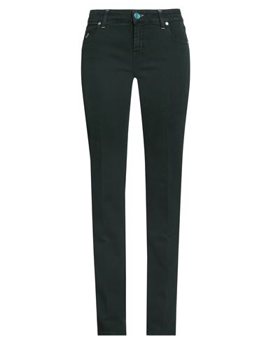 Jacob Cohёn Woman Pants Dark Green Size 30 Cotton, Elastane