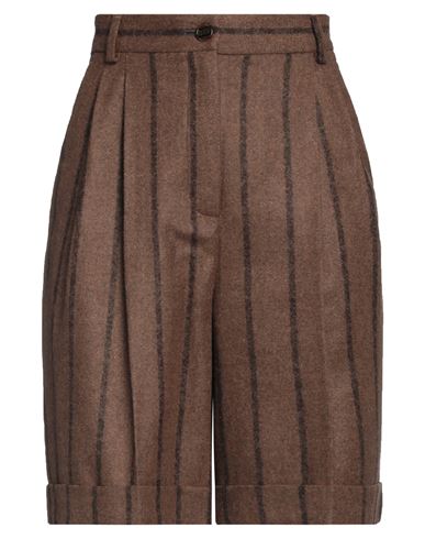Dolce & Gabbana Woman Shorts & Bermuda Shorts Camel Size 10 Alpaca Wool, Wool, Polyamide In Beige