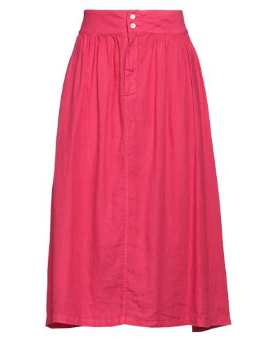 Rosso35 Woman Midi Skirt Magenta Size 8 Linen
