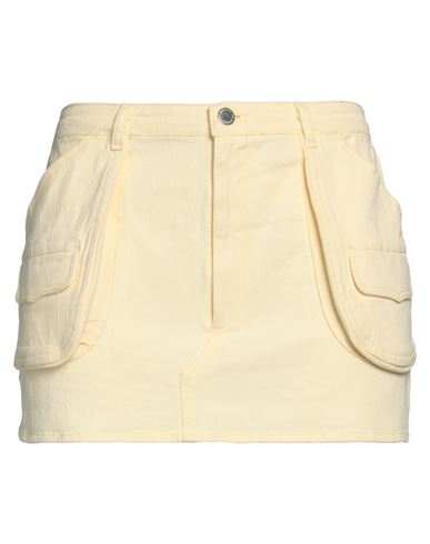 Des Phemmes Des_phemmes Woman Mini Skirt Light Yellow Size 6 Cotton, Elastane