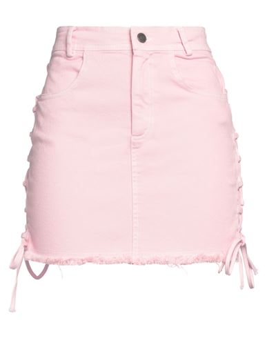 Shop Julfer Woman Denim Skirt Pink Size 6 Cotton