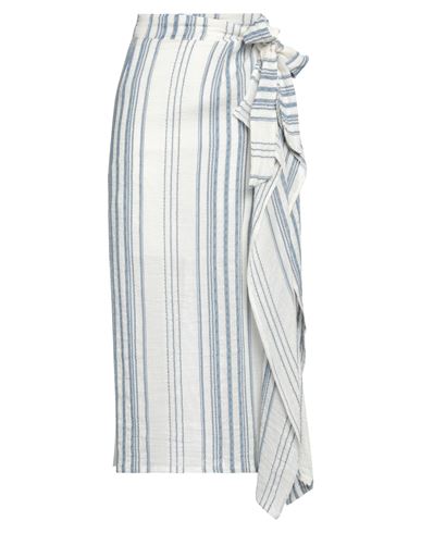 Kkulture Woman Midi Skirt Pastel Blue Size 10 Cotton, Linen, Polyester
