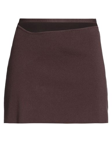 Shop Andreädamo Andreādamo Woman Mini Skirt Brown Size M Viscose, Polyester, Polyamide, Elastane