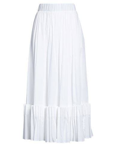 Simonetta Ravizza Woman Maxi Skirt White Size 4 Cotton, Polyamide, Elastane