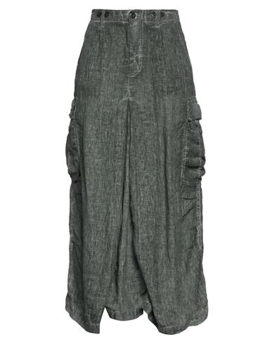 Shop Novemb3r Woman Midi Skirt Military Green Size 28 Linen