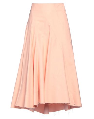 Sportmax Woman Midi Skirt Apricot Size 8 Cotton In Orange