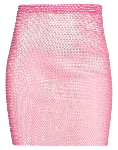 Shop Santa Brands Woman Mini Skirt Fuchsia Size M/l Crystal, Polyester, Cotton In Pink