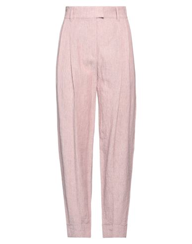 Shop Brunello Cucinelli Woman Pants Pastel Pink Size 6 Linen