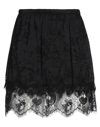 Soallure Woman Mini Skirt Black Size 8 Cotton, Polyamide