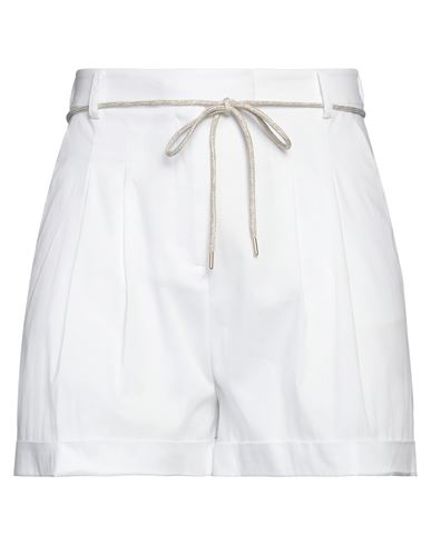 Patrizia Pepe Woman Shorts & Bermuda Shorts White Size 2 Cotton, Polyamide, Elastane