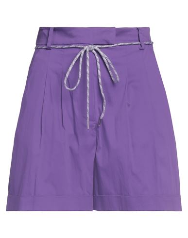 Patrizia Pepe Woman Shorts & Bermuda Shorts Purple Size 6 Cotton, Polyamide, Elastane