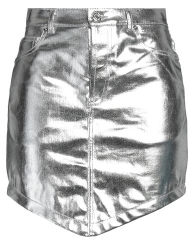 Alexandre Vauthier Woman Denim Skirt Silver Size 27 Cotton, Polyester