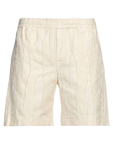 Msgm Man Shorts & Bermuda Shorts Ivory Size 34 Cotton In White