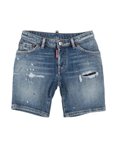 Shop Dsquared2 Toddler Boy Denim Shorts Blue Size 6 Cotton, Elastane, Cowhide