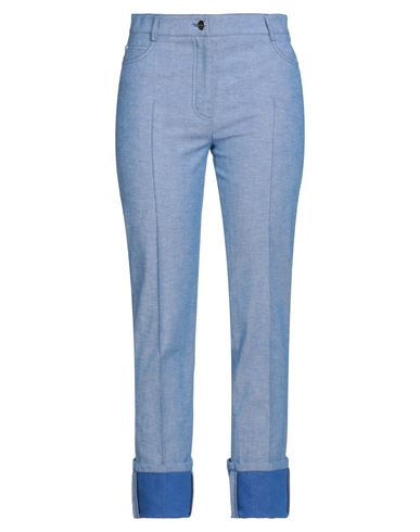 Akris Woman Pants Light Blue Size 10 Cotton, Polyurethane