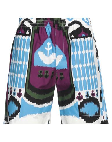 Msgm Man Shorts & Bermuda Shorts Azure Size 36 Cotton In Blue