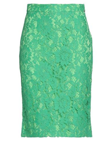 Angelo Marani Woman Midi Skirt Green Size 4 Cotton, Viscose, Polyamide