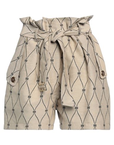 Elisabetta Franchi Woman Shorts & Bermuda Shorts Beige Size 8 Cotton, Polyamide