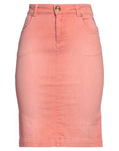 Marani Jeans Woman Denim Skirt Salmon Pink Size 4 Cotton, Elastane