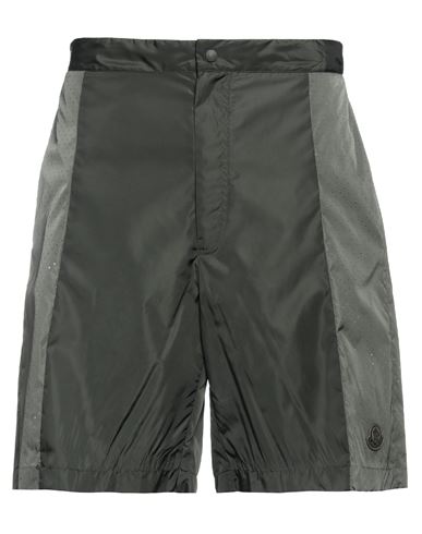 Moncler Man Shorts & Bermuda Shorts Military Green Size 34 Polyamide