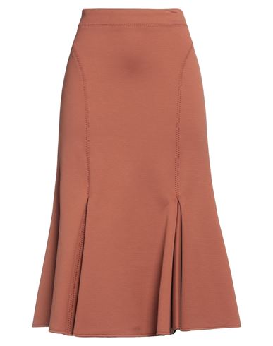 Marni Woman Midi Skirt Brown Size 6 Cotton, Polyamide