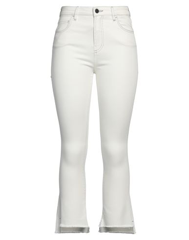 Liviana Conti Woman Jeans Off White Size 29 Cotton, Elastomultiester, Elastane