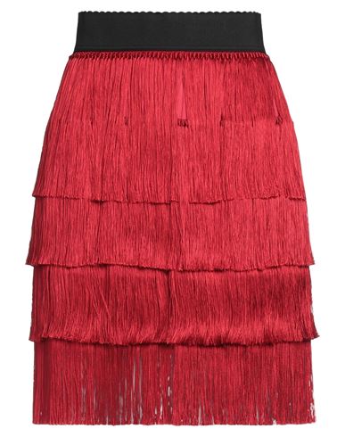 Dolce & Gabbana Woman Mini Skirt Red Size 12 Silk, Elastane, Viscose