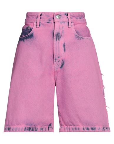 Gcds Woman Denim Shorts Pink Size 34 Cotton