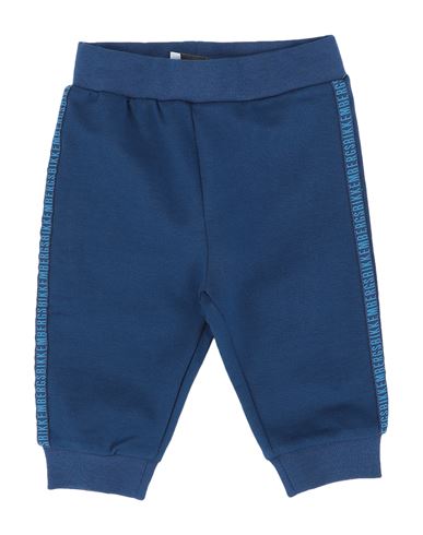 Shop Bikkembergs Newborn Boy Pants Midnight Blue Size 0 Cotton, Elastane