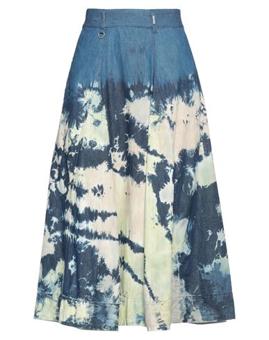 High Woman Denim Skirt Blue Size 10 Cotton