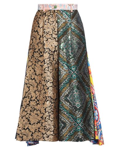 Dolce & Gabbana Woman Pants Gold Size 10 Polyester, Silk, Metallic Polyester, Viscose