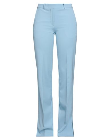 Shop Del Core Woman Pants Sky Blue Size 4 Polyester, Virgin Wool, Elastane, Cotton