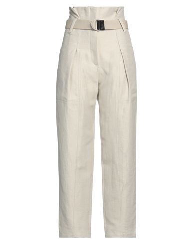 Iro Woman Pants Beige Size 10 Cotton, Linen