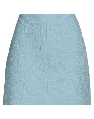 Rohe Róhe Woman Mini Skirt Sky Blue Size 10 Cotton, Polyester, Polyamide