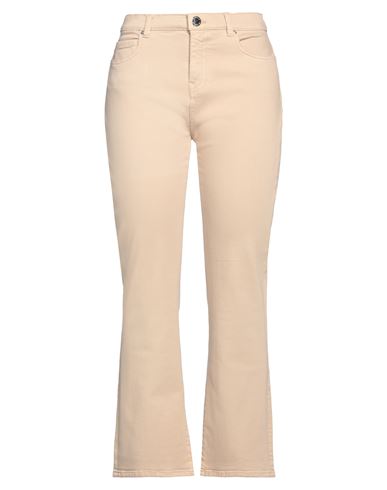 Pinko Denim Woman Pants Sand Size 26 Cotton, Viscose, Lyocell, Elastomultiester, Elastane In Beige