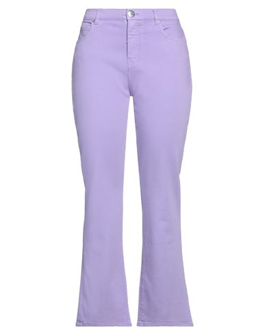 PINKO PINKO DENIM WOMAN PANTS LIGHT PURPLE SIZE 33 COTTON, VISCOSE, LYOCELL, ELASTOMULTIESTER, ELASTANE