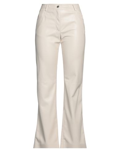 Msgm Woman Pants Off White Size 8 Polyester