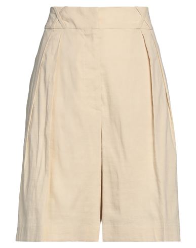 Rohe Róhe Woman Shorts & Bermuda Shorts Beige Size 10 Linen, Recycled Viscose, Elastane