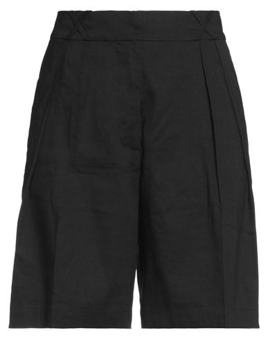 Rohe Róhe Woman Shorts & Bermuda Shorts Black Size 10 Linen, Recycled Viscose, Elastane