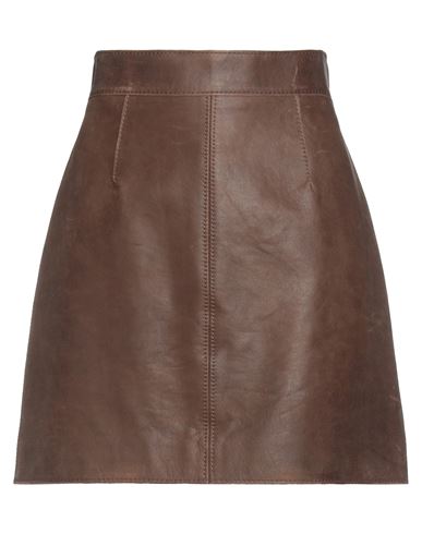 Dolce & Gabbana Woman Mini Skirt Brown Size 10 Bull Skin