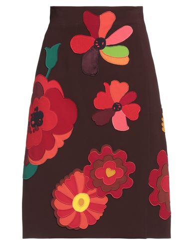 Dolce & Gabbana Woman Midi Skirt Cocoa Size 12 Viscose, Acetate, Elastane, Polyester, Silk In Brown